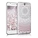 kwmobile Clear Case Compatible with HTC One A9 - Phone Case Soft TPU Cover - Indian Sun Pink/White/Transparent