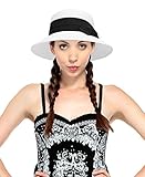AbbyLexi Women's Lovely Classy Bowtie Accent Straw Bucket Sun Hat