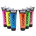 Moon Glow - Blacklight UV Glitter Face & Body Gel - 0.42oz Set of 6 - Blacklight Face Paint - glows brightly under Blacklight