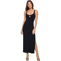 L*Space Vivienne Dress for Women, Fitted Ribbed Midi Featuring Scoop Neck,  Low Back & Leg Slit, Long Chic Sleeveless Dress, Bone, S at Amazon Women's  Clothing store