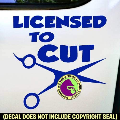 Amazon Com Licensed To Cut Hair Stylist Hairdresser Shears Vinyl