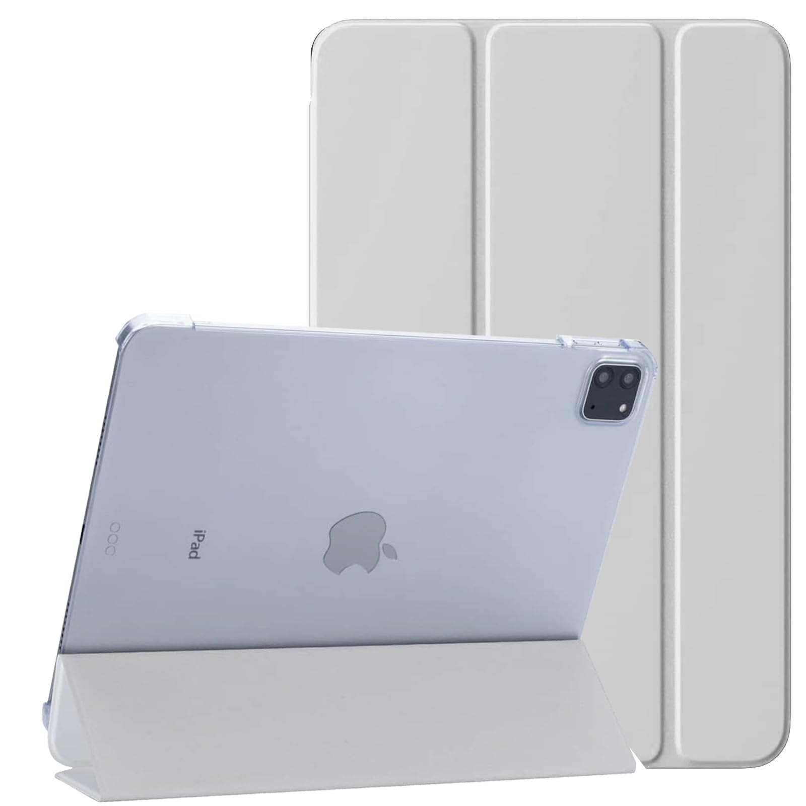 PROTech Smart Case for iPad Pro 11 Inch, 2022/2021/2020-18 Model, Slim Stand Hard Back Shell Smart Cover with Auto Wake/Sleep (White)