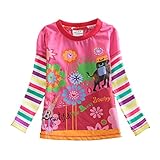 NEAT Kid Girl Cotton Flower Stripe Long Sleeve T Shirt Tee L328 For 2-6 Years