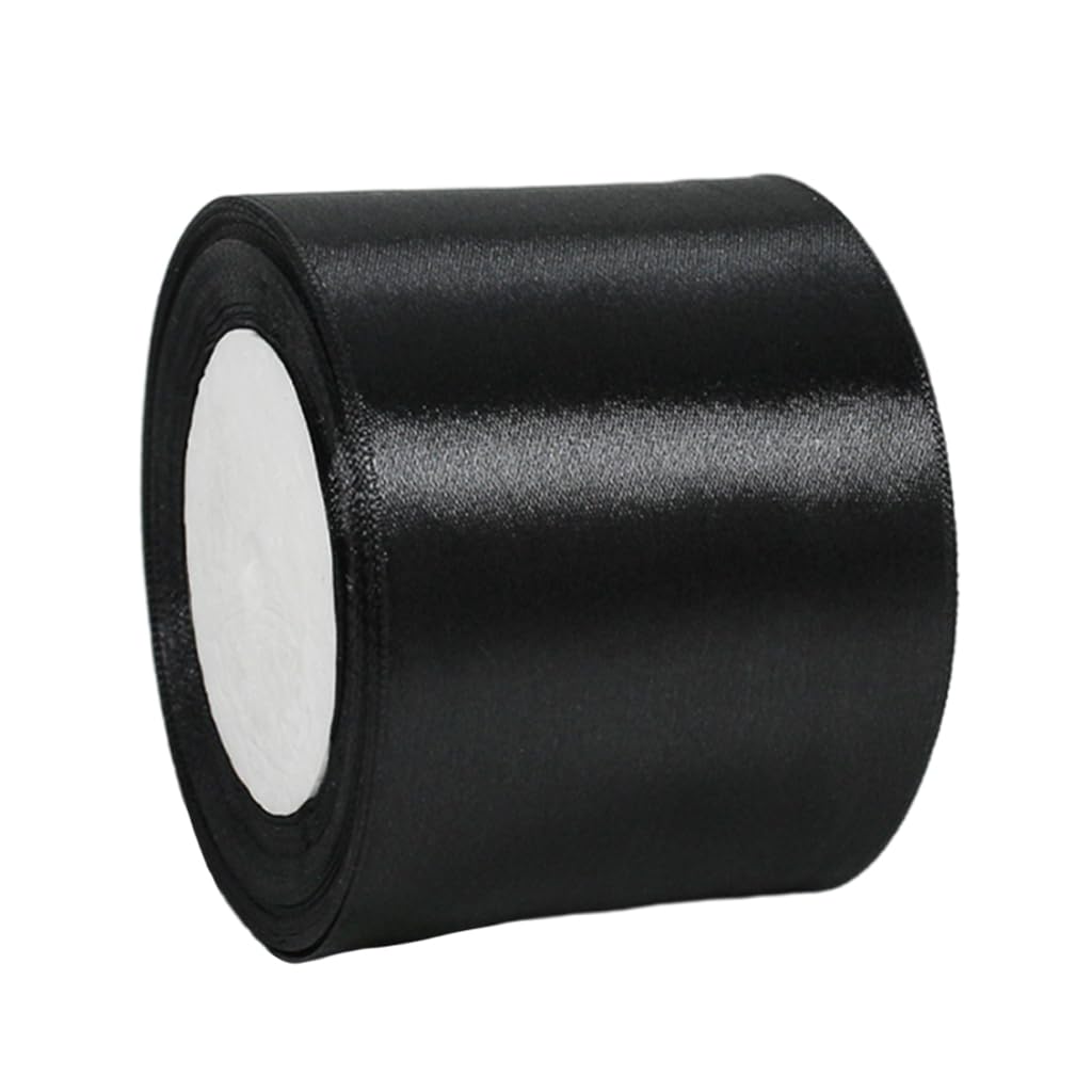 Wide Black Ribbon 100mm Satin Ribbons for Gift Wrapping,22m 3.9Inch Cake Ribbon Silk Thick Ribbons Black for Crafting,Halloween Party,Xmas,Wedding Car,Hair Bows,Bouquets,Cake Decoration