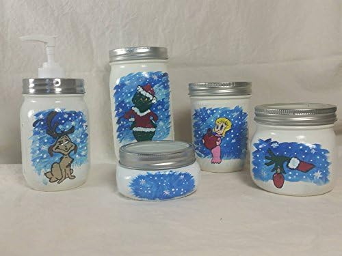 You're a Mean One Mason Jar Bathroom Set