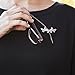 Magcessory Butterfly Trio Magnetic Eyeglass Holder Brooch, Pewter