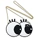 Miniko Big Eyes Soft Silicon Case Cover for iPhone X w/Crossbody Metal Chain, (TM) 3D Cute Cartoon Funny Silicon Gel Back Case for iPhone X Lovely Stylish Design for Teens Girls Women