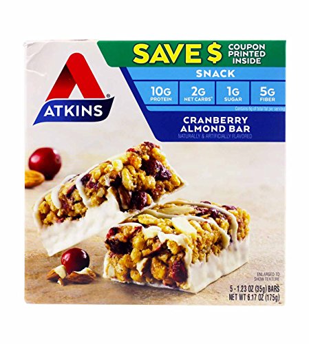 Atkins Cranberry Almond Bar 3 Boxes of 5 Bars (15 total bars)