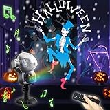 AOLOX SN-01 Snow Animated, Outdoor Halloween Christmas Decorative LED Snowfall Projector Lighting with Music Playback and Remote Control, Multicolor