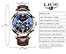 Men's Luxury Business Quartz Watch, LIGE Fashion Analog Chronograph Wrist Watch with Brown Leather Band ¡­