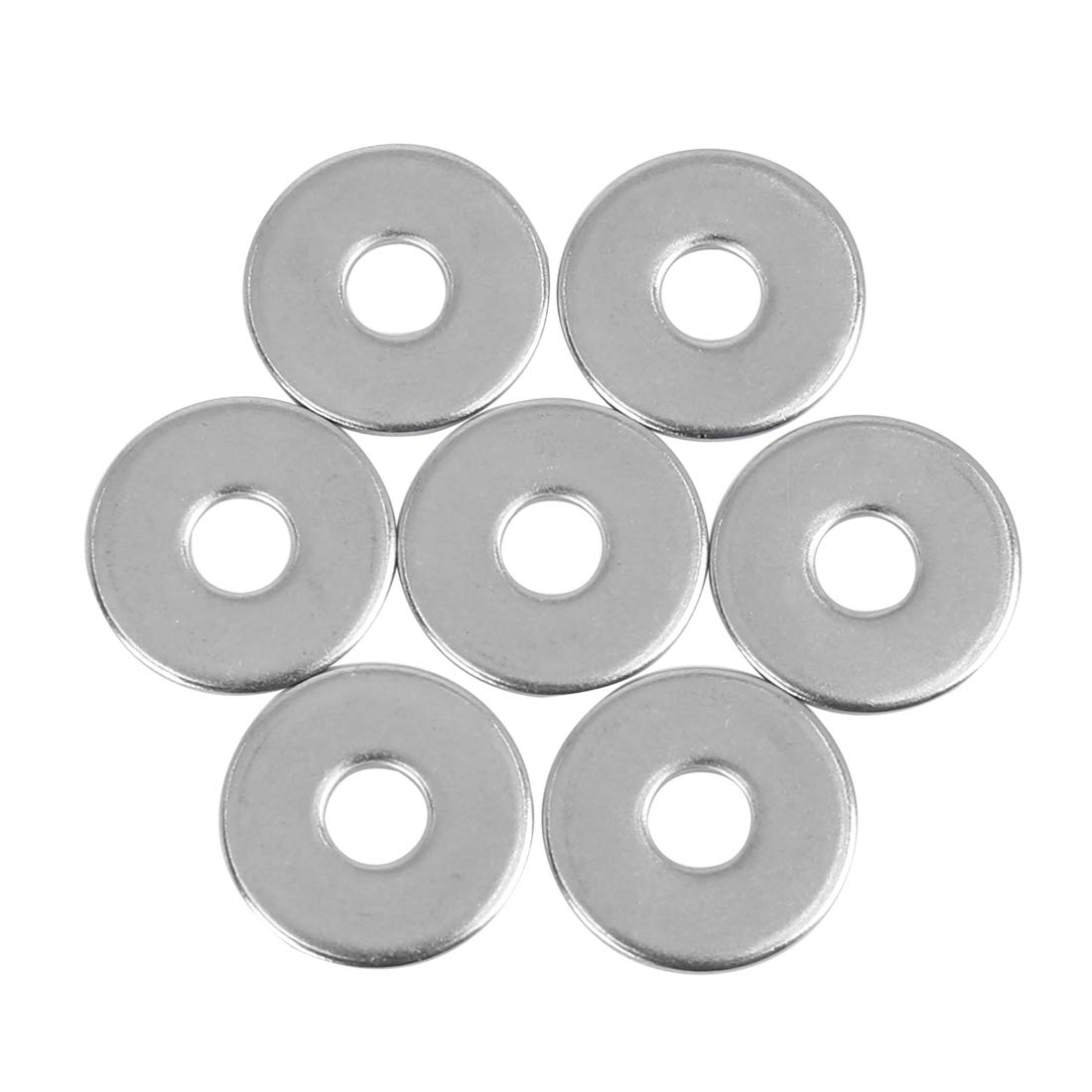 X AUTOHAUX 110pcs M6 x 20x1.5mm Flat Washer Stainless Steel Car Fastener Gasket