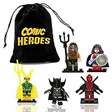 fat cat sales Superhero, Justice League, & Other Comic Mini Figures - Aquaman, Wonder Woman, Loki, Black Panther, Deadpool, Building Interlocking Block Brick Toys