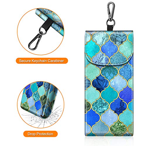 Fintie Double Glasses Case with Carabiner Hook, Portable Vegan Leather