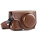 MegaGear MG1259 Ever Ready Leather Camera Case compatible with Panasonic Lumix DC-ZS80, DC-ZS70, DC-TZ95, DC-TZ90 - Dark Brown