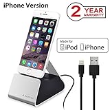 Avantree iPhone Lightning Charging Dock Station, Aluminum Charger Stand Cradle for iPhone X, 8, 8 Plus, 7, 6s, 6, iPod Touch [Apple MFi Certified Sync Charge Cable Included]