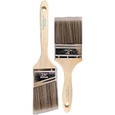 Pro Grade Paint Brushes, Flat &amp; Angled Paint Brush Set, Walls &amp; Trim, 2 Pc | Interior &amp; exterior | Cabinets, doors, fences, decks | Works with latex, oil &amp; stain | Synthetic bristles, hardwood handles