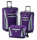 American Tourister Luggage Fieldbrook II 3 Piece Set, Purple/Grey