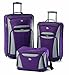 American Tourister Fieldbrook II Softside Upright Luggage Set, Purple/Grey, 3-Piece Set (tote/21/25)
