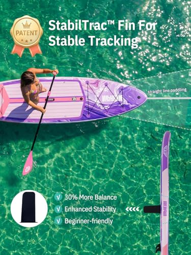 Niphean (Extra Large) Inflatable Paddle Board, SUP for 2+1 People/Family, Stand Up Paddle Board with (Beginner Friendly) StabilTrac™ Fin, Waterproof Phone Pouch, Paddle Boards for Adults, Gift Ideas