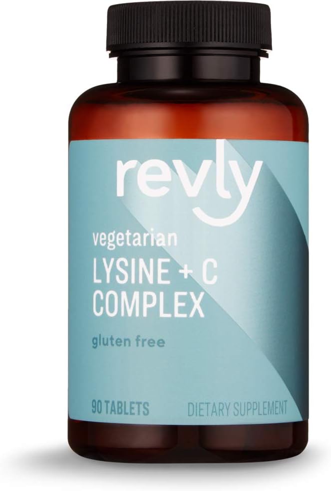  Brand - Revly Lysine + C Complex, 1000 mg L-Lysine and 66 mg Vitamin C per Serving (2 Tablets), Supports Immune Health, 90 Tablets, Gluten Free: Health & Personal Care