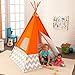 KidKraft Deluxe Bamboo and Canvas Play Teepee, Children's Furniture – Orange and Chevron Print, Gift for Ages 3+