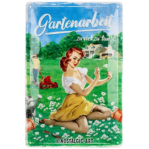 Nostalgic-Art Retro Tin Sign Gardening - Gift Idea for Garden Decoration Metal Vintage Design for Decoration 20 x 30 cm