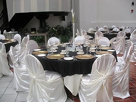 White Satin Universal Chair Covers 