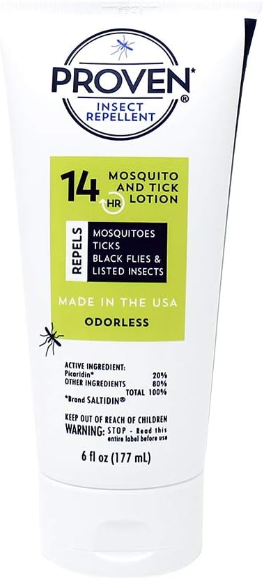 Proven Insect Repellent Lotion – Protects Against Mosquitoes, Ticks and Flies - Odorless, 6 oz.
