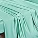 Hotel Quality Silky Soft 100% Bamboo-Derived Rayon Turquoise Bed Sheet Set King 4 Pieces (1 Deep Pocket Fitted Sheet, 1 Flat Sheet, 2 Pillowcases) Hypoallergenic Durable Sateen Finished Bedding Solid