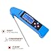 Cooking Thermometer,PATEA Instant Read Digital Food Cooking Thermometer with Long Collapsible Probe,Backlight and Talking functions for Kitchen,Grill,Steak, Candy,Milk,Water,BBQ MeatNThermometer(blue)