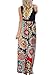 OURS Womens Summer Contrast Sleeveless Tank Top Floral Print Maxi Dress (As Pattern2, M)