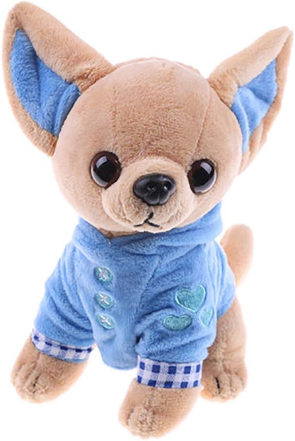 cA0boluoC Mini Cute Cartoon Chihuahua Soft Toys Plush Doll Stuffed Puppy Mascot for Kids Girls - Blue