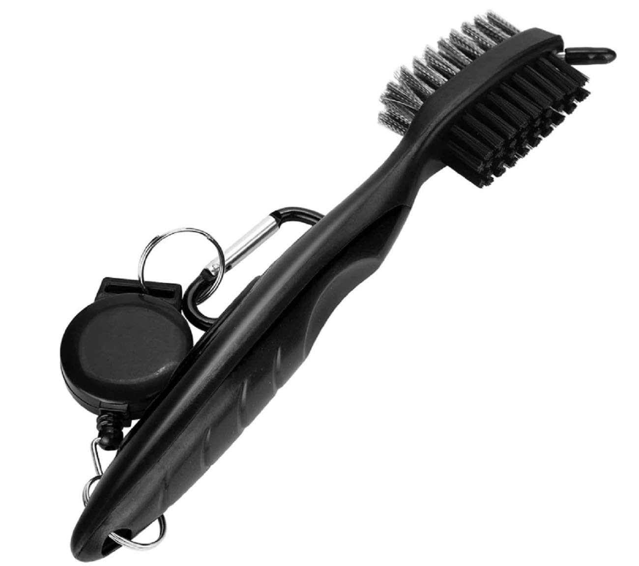 LL-Golf® Golf Club Brush with Groove Sharpener and Carabiner Hook for the Golf Bag