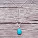 Asooll Boho Turquoise Necklace Bar Layer Necklace Silver Blue Beaded Water Drop Necklace Chain Beach Jewelry for Women and Girls