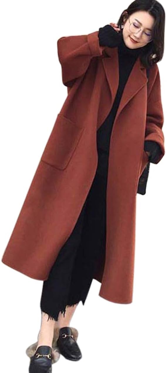 Amazon Boxuanレディース コートラシャ 厚手 アウター チェスターコートロングコート春秋冬 大人カジュアル ファッション 可愛い ウール コート長袖 ロング丈 ジャケット 無地 通勤 デートフォーマル お出掛け おしゃれ コート ジャケット 通販
