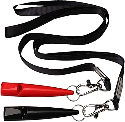kuou 2 Pcs Professional Dog Whistle ABS Plastic with Lanyards High Pitch