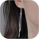 ADIHEY Gold/Silver Plated Threader Earrings For Women Dainty Dangle Chain Earring Gold Chain Duster Tassel Earrings Trendy Women's Jewelry Gift Non Tarnish