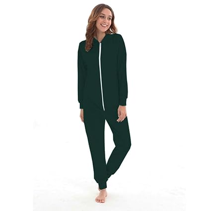 Sonnena Damen Einfarbig Comfy Plüsch Overall Jumpsuit Onesies mit Style. Elegant, Kuschelig, Weich. Overall, Ganzkörperanzug,