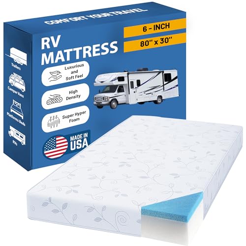 Greaton, 6-Inch High-Density Cooling Gel Memory Foam RV Mattress Replacement, M…