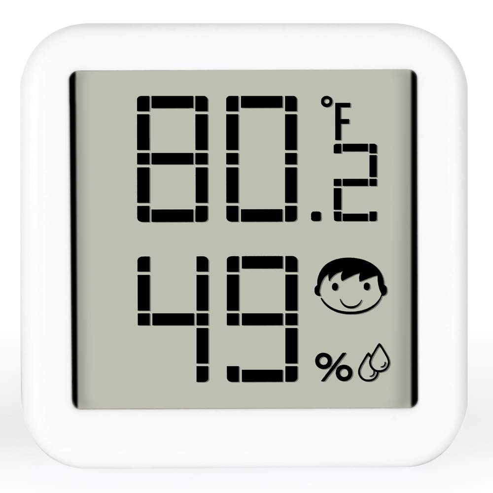 FGZ Digital Hygrometer Indoor Thermometer, Large Screen Temperature and Humidity Monitor with Comfort Indicators Refresh Rate Adjustable Accurate Temperature Humidity Gauge for Home Room House