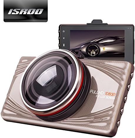 Dash Cam ISROO Car Camera Recorder 3.0" LCD Full HD 1080P Traffic Camcorder 170° Wide Angle Auto DVR with Night Vision Motion Detection G-Sensor Loop Recording Parking Mode