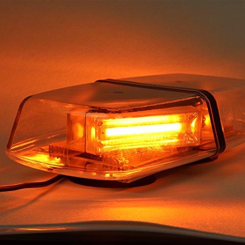 YHAAVALE Amber 30W Car/Truck COB LED Emergency Strobe Light,Police Law Enforcement Roof Top Beacon Caution Warning Snow Plow Safety Flashing Mini Light Bar,DC12-24V,13 Flash Model,Magnetic Basce - Thumbnail 6