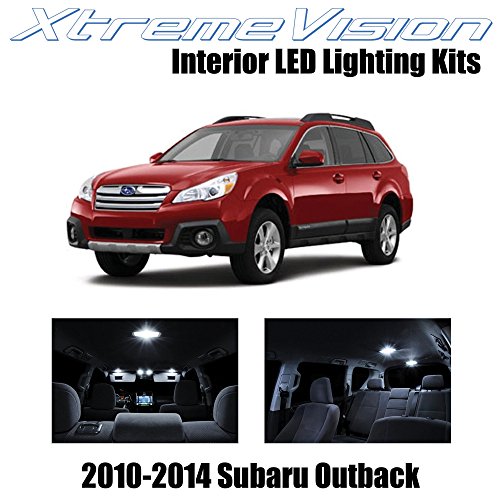 XtremeVision Subaru Outback 2010-2014 (6 Pieces) Pure White Premium Interior LED Kit Package + Installation Tool