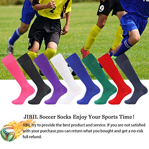 image for Soccer Socks for Youth Boys & Girls, JIBIL Knee High Ankle Support Bre
