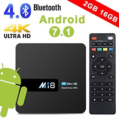 Android TV Box - Rarazu Smart TV Box Android 7.1 with 2GB RAM 16GB ROM, Amlogic S905X Quad Core 64 Bits Processor, Support 4K Ultra HD, Bluetooth 4.0, 2.4GHz WiFi, Smart Internet TV Box