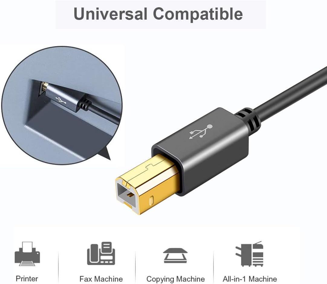 CableCreation USB Printer Cable 4.5M/14.7FT A Male to B Male Scanner Cord, Compatible with HP, Brother, Dell, Epson - Image 4