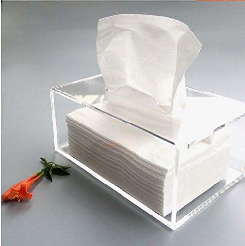Yxsd High-Grade Acrylic Tissue Box Home Draw by Hand Tissue Box Cover 22.6 12.6 8.4 cm (Color : Clear)