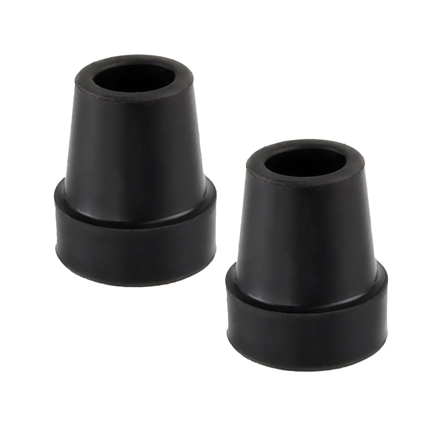 Walking Stick Rubber Ferrules Ends, 2Pcs Crutch Rubber Feet Anti Slip and Wear Resistant Used for Elderly Crutches Adult Hiking Crutches Walking Sticks Black Foot Cover Accessories