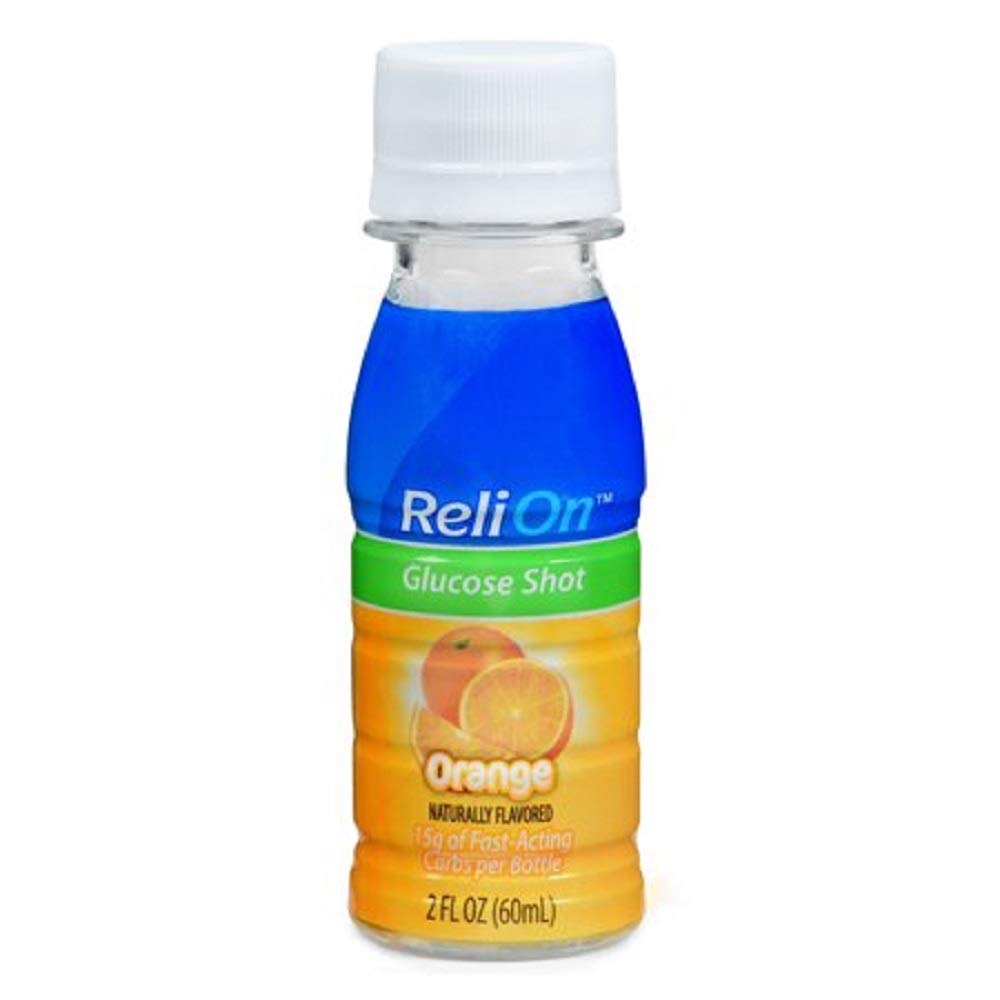 ReliOn Glucose Shot Orange Flavor 2 Ounce 15g of Fast
