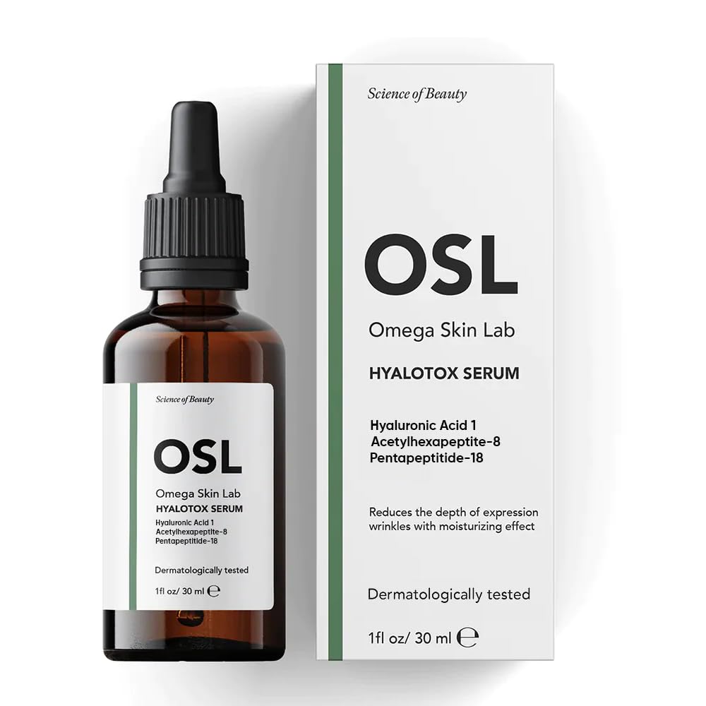OSL Omega Skin Lab OSL Anti-aging Hyalotox Face Serum 30ML - Powerful Firming Serum, Hyaluronic Acid, Acetlyhexapeptide-8, and Pentapeptitide-18 for Youthful Skin